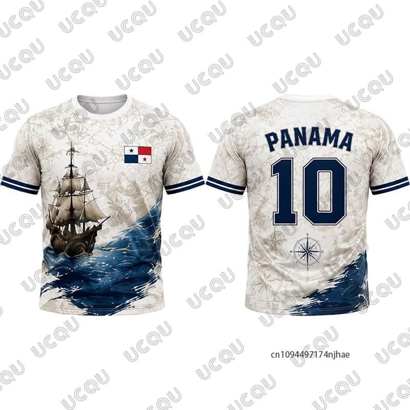 2026 New Panama Flag Print Soccer Jersey For Men T-shirt Summer Quick-Drying Sports Short Sleeve Tees Casual Kids/Adult Tops