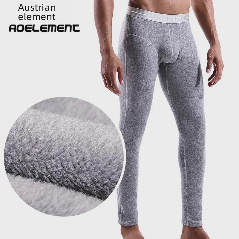 Men's Double-Layer Velvet Warm Leggings - Autumn & Winter Cotton Trousers