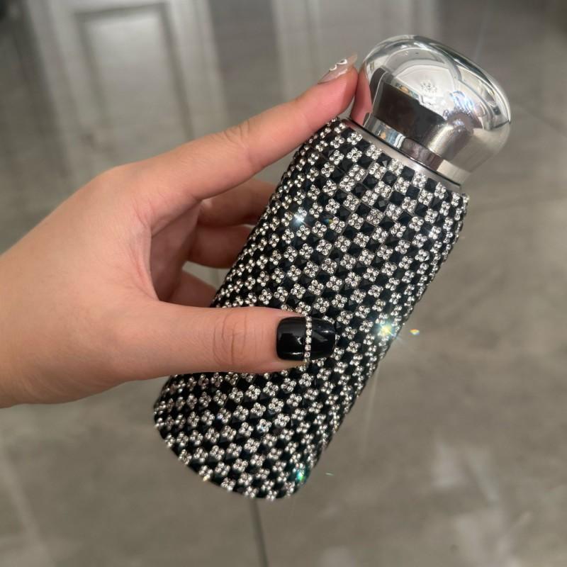 Stainless Steel Insulated Tumbler Women Sparkling Rhinestone Mini Travel Mug 220ml Portable Vacuum Cup Office School