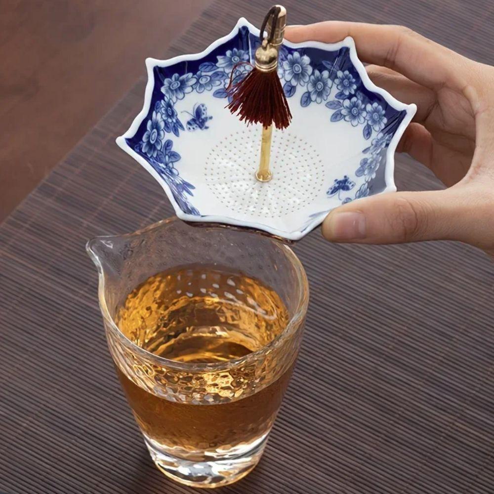 Ceramic Umbrella Tea Strainer Chinese Style Tabletop Decoration Creative Tea Infuser Tea Room