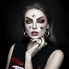 Black Halloween Temporary Tattoos 3D Halloween Face Rhinestone Sticker  Festive