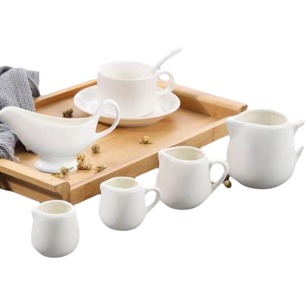 1pc Single Unit Ceramics Creamer Container White Color Ceramics Cup Pitcher Tableware Use