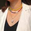 Bohemian Seed Beads Imitation Pearl Necklace For Women Colorful Beaded Boho Choker Necklaces Collares Clavicle Jewelry