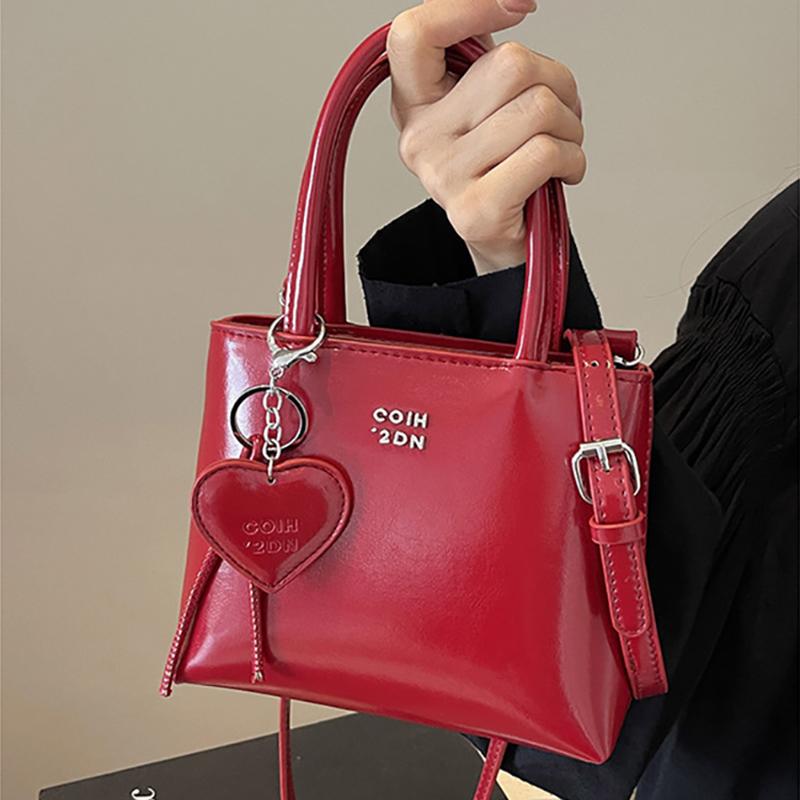 Красные свадебные сумки женские новые модные универсальные маленькие квадратные сумки женские простые мини-сумки из искусственной кожи с буквами на одно плечо