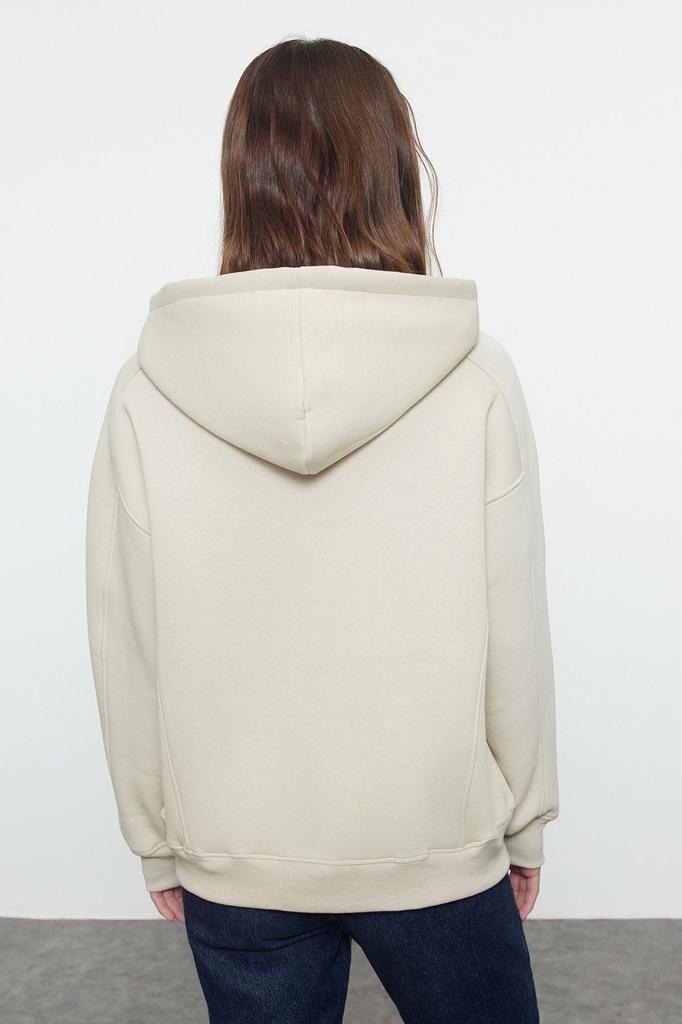 Women's Fashionable Stylish Sweatshirt Stone Oversize Thick Fleece Hooded Knitted Sweatshirt