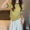 Women's 2024 Contrast Color Short-Sleeved T-Shirt – Chic, Irregular Summer Design
