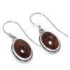 Серьги из стерлингового серебра 925 пробы с натуральным обсидианом красного дерева, 1,25 дюйма, q2N14