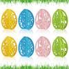 8PC Easter 3D Eggs Rabbit Desktop Ornament for Easter Party Hollow Egg Tabletop Decoration 2025 Spring Party Bunny Easter Eggs