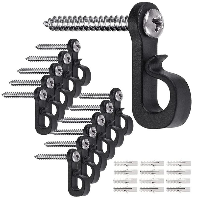 12 Pack Screw Hooks with Anchor Plugs Q-Hanger Hooks for Hanging Christmas String Lights Wind Chimes