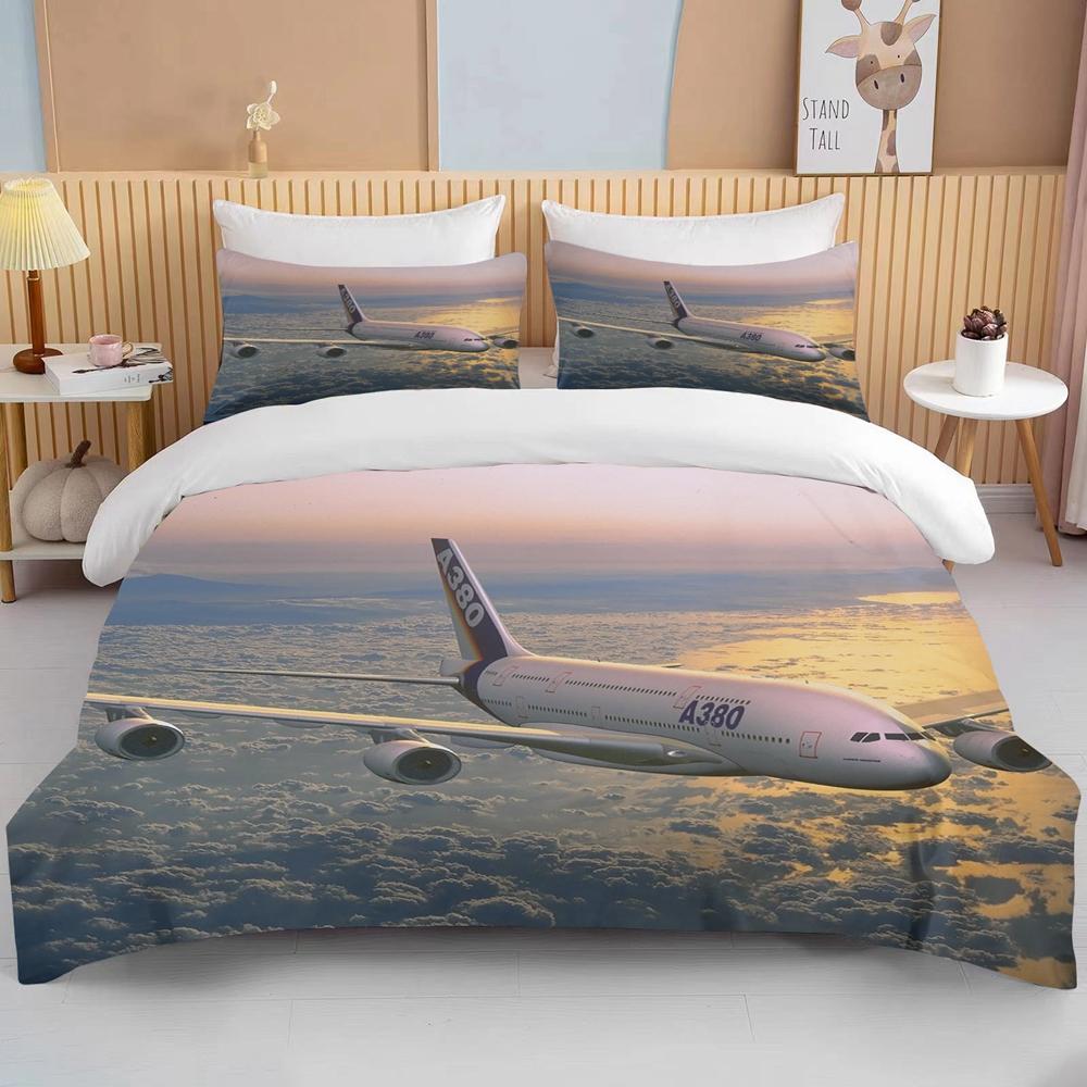 Fashion 3D Printed Airplane Plane Bedding Set Cartoon Duvet Covers With Pillowcases Soft Bedclothes Custom Bed Linen Drop Ship