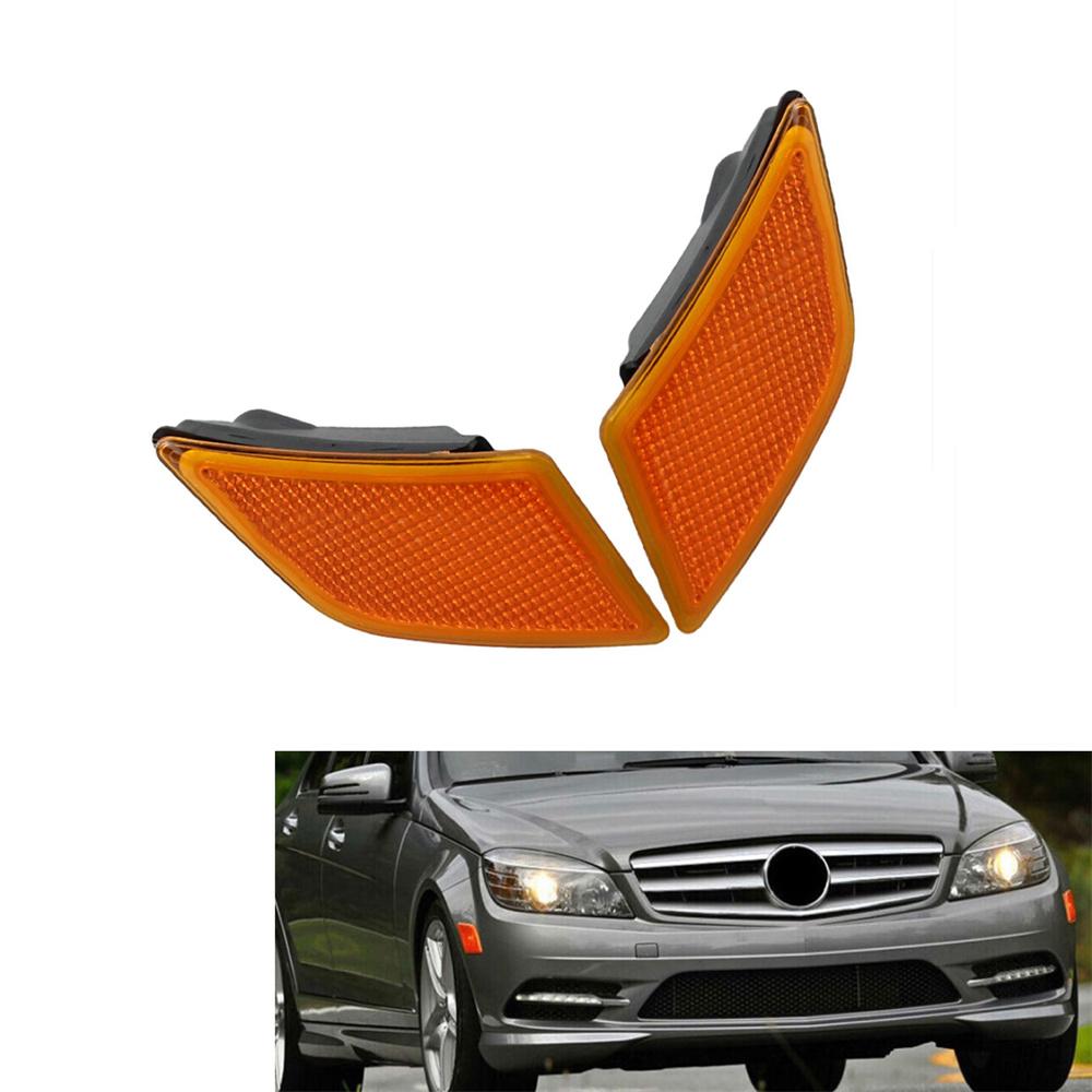 Front Left&Right Marker Light Covers 2048200121 For Mercedes Benz C300 2008-2011