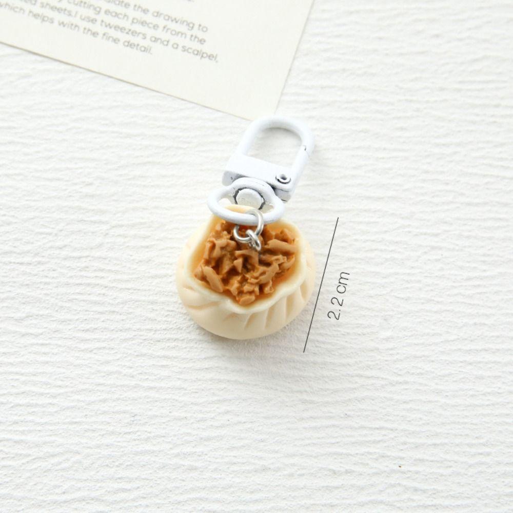 Dumplings Simulation Food Keychain Resin Backpack Pendant Siu Mai Couple Keychain  Couple Gift