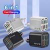 Total 100W 6 Ports Fast Charging Phone Power Adapter For iPhone Samsung Xiaomi Wall Charger