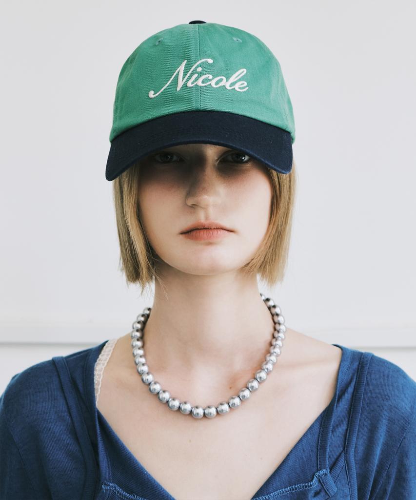 Кепка с вышивкой Nigaennikol Nicole_Зеленый Темно-синий