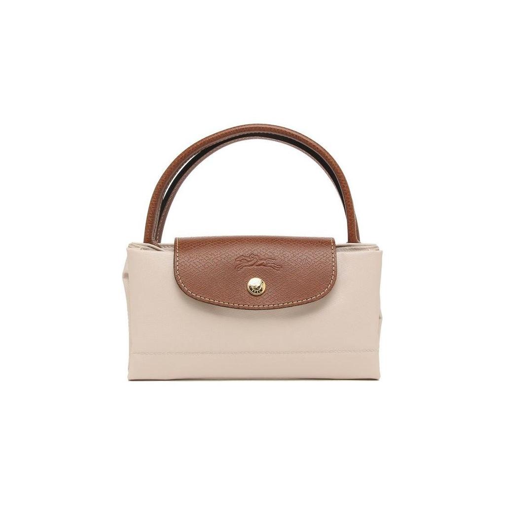 Longchamp Le Pliage 23 Сумка-тоут на кнопке-молнии с короткими ручками из холста и кожи Женская сумка-тоут Цвет бумаги 1621089P71