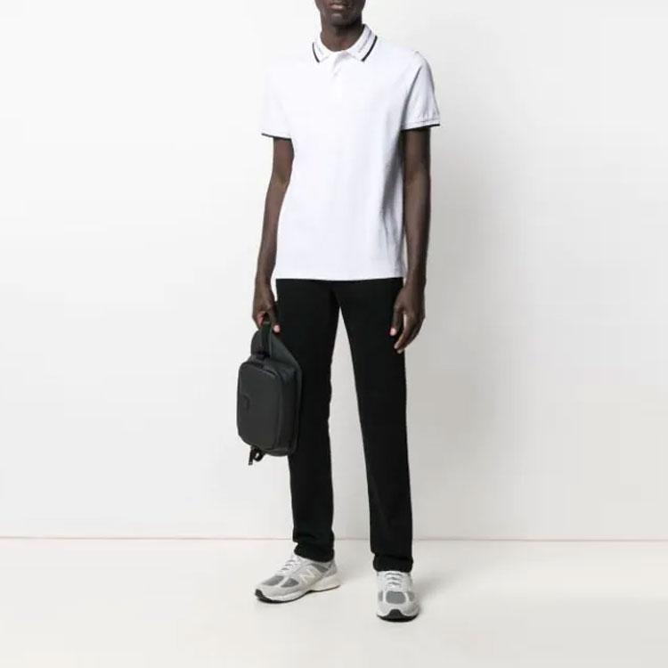 Emporio Armani Мужская повседневная рубашка-поло с коротким рукавом и воротником ss21 Белый 3K1FA4-1JPTZ-0169