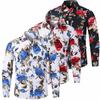 Мужская зимняя повседневная приталенная рубашка с длинным рукавом и принтом, топ, пляжная блузка