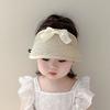 Korean Baby Straw Caps Empty Top Visor Cap New Bow Straw Hat Outdoor