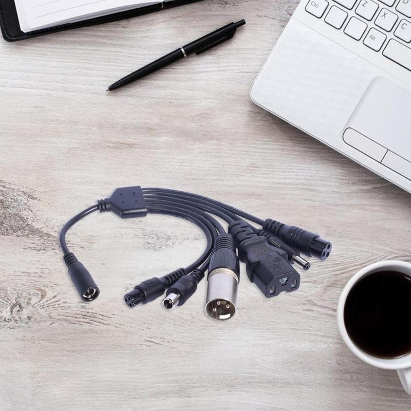 1 To 6 Electric Scooter Connectors Adapter 5.5x2.1mm Female To 8016 Male and 5.5x2.5mm for Stable Charging Cord