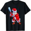 Baseball Christmas Shirt Men Boys Softball Santa Claus T-Shirt