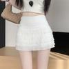 Women 's Lace Mini Skirt Kawaii Sweet Style Pleated A-line Shorts Skirt All-match Korean Fashion Clothes Summer