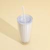 Leakproof Double Layer Straw Cup Large Capacity Drinking Bottle Practical Milk Tea Cup  Summer