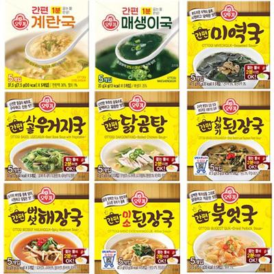 Ottogi K-Food Instant Block Soup Broth 9 видов (Суп из водорослей на день рождения, суп из соевой пасты, суп от похмелья, суп мисо) (37 вариантов)