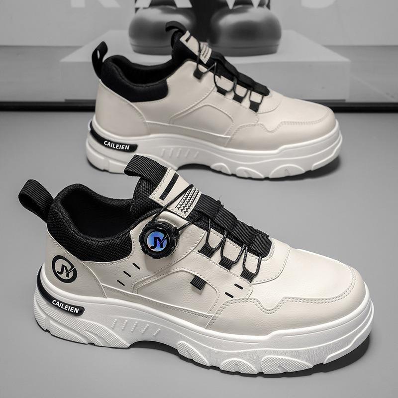 Autumn men's shoes, new breathable cargo shoes, men's trend, versatile white shoes, men's platform casual board shoes
