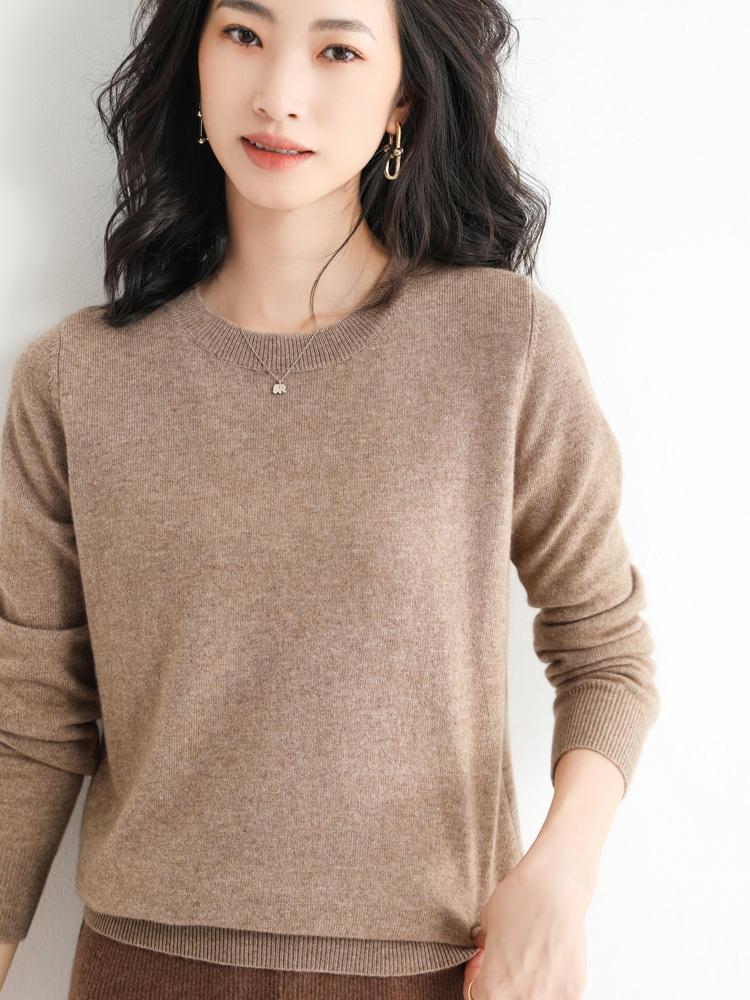 Winter Classic Style Cashmere Pullover Fashion Merino Wool Sweater Round Neck Long Sleeve Knitwear Soft Warm Basic' Clothing Top