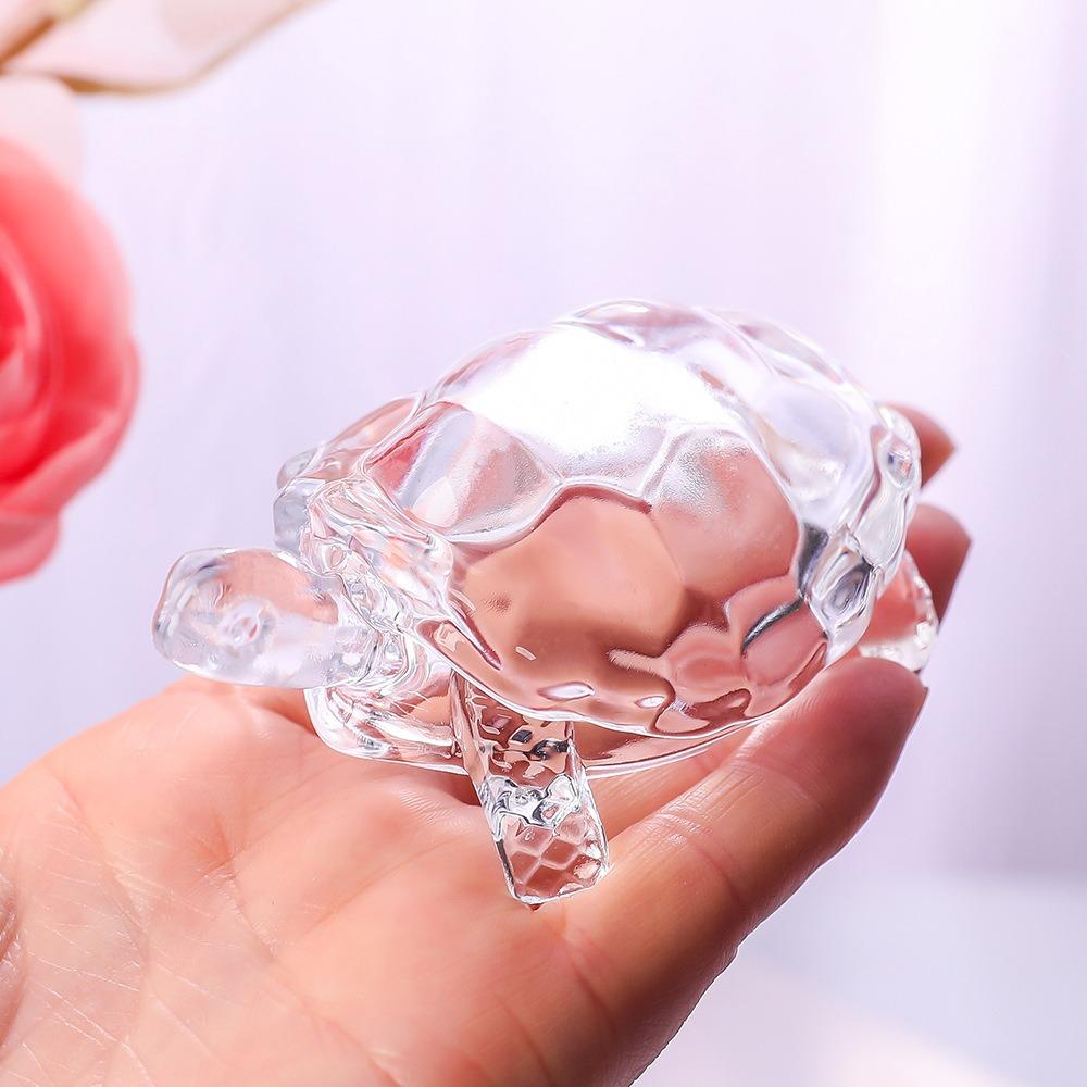 Miniature Tortoise Statue Chinese Lucky Feng Shui Ornament for Home Office Desk Decoration Crystal Turtle Figurine Home Decor