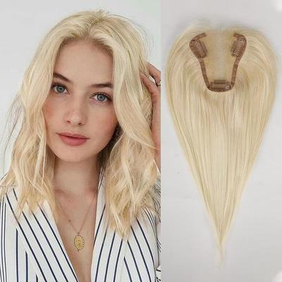 HAIRCUBE Топпер для волос для женщин, завязанный вручную, 100% человеческие волосы Remy с истонченными волосами, покрывающими выпадение седых волос, средняя часть, шелковая основа, зажимы