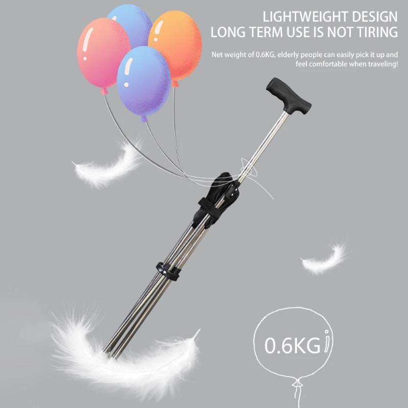 Lightweight Adjustables Cane with Seats 3 Legged Lightweight Folding Walking Stick Seats Stick for Elderly for Outdoor Walking