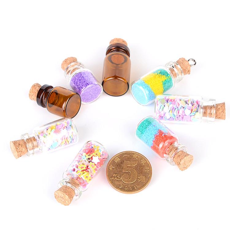 Brown Cork Mini Wish Bottle Pendant 13x18/13x24 for DIY Jewelry