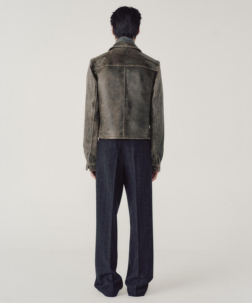 MMIC Aged Leather Jacket (Deep Brown)