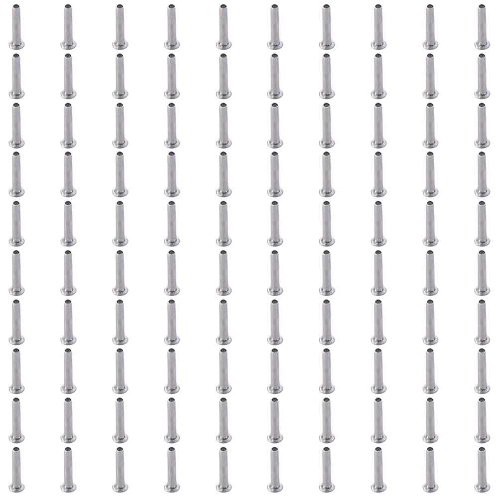 100 шт. M2 M2.5 M3 Полутрубчатые заклепки Серебристый тон Цилиндрический стержень Алюминий Плоская полукруглая головка