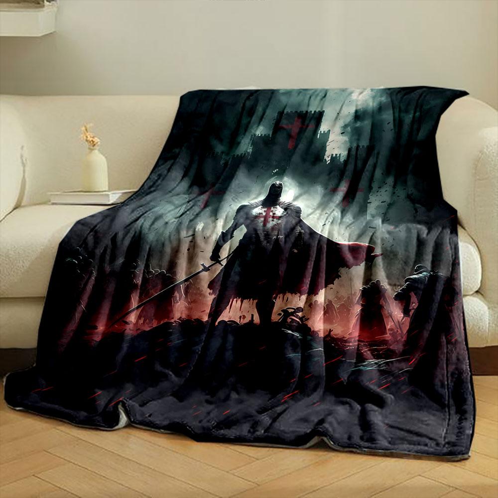 Crusader Knight Castle Blanket Printed Blanket for Living Room Bed Couch lunch break Soft Cozy Blanket for Friend's festival Gift