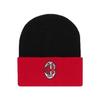 Официальная взрослая черная шапка ФК «Милан» с красной повязкой на голову и логотипом MI2142 Черная