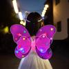 Костюм бабочки Yousheng Girls с крыльями, волшебной палочкой и повязкой на голову, светодиодная светящаяся юбка-трапеция из сетки с рисунком в виде торта, наряд для новогодней вечеринки и сценического шоу