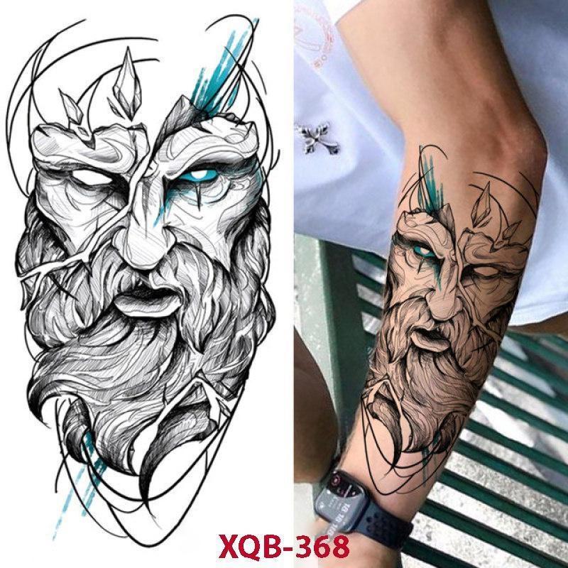 1PCS Tattoo Temporary Men Fake Sleeve Tattoo Stickers Tiger Wolf Lion Tattoo Arm Body Art Fake Tattoo Men