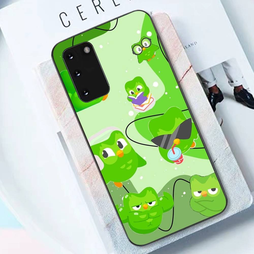 Популярный чехол для телефона с зеленой совой D-Duolingo для Samsung S 24 Fe 25 Ultra Plus 20 Lite 21 30 22 23 24 22 Ultra 5G Fundas