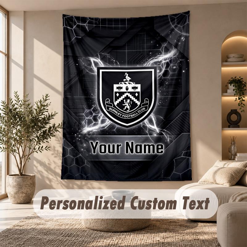 Tapestry Custom Name Text, Wall Hanging Tapestry Home Room DecorBurnley Football