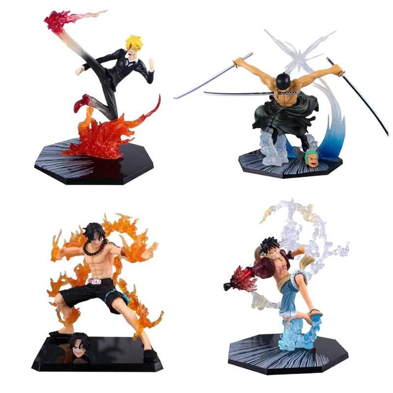 ONE PIECE Огненный Кулак Луффи Эйс Призрачный Разрез Зоро Дьявольская Нога Санджи Аниме Фигурка Периферийная Модель Штучка