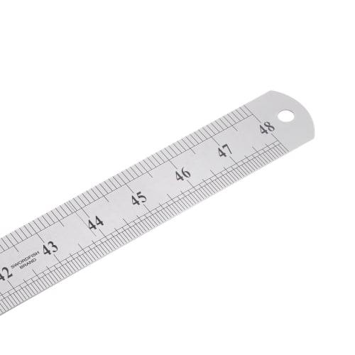 HARFINGTON Stainless Steel Ruler, 120cm/48" Long X 1/20" Thick X 1-1/2" Wide, Metric Straight Edge Measuring Tool for Woodworking, Painting, and Craft