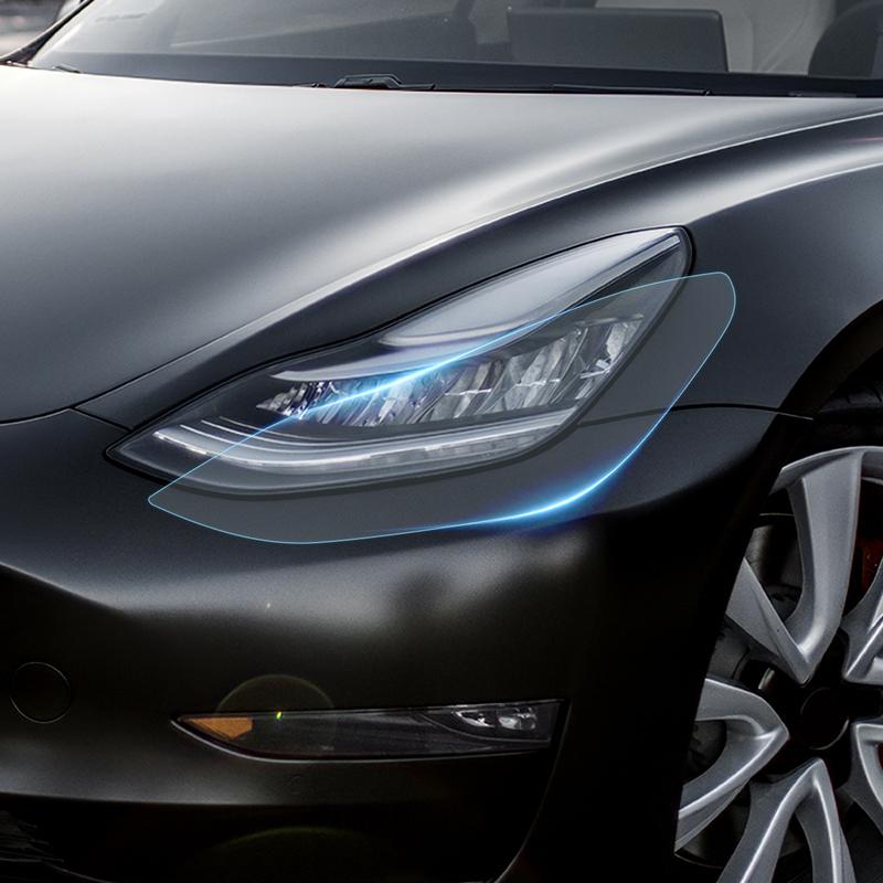 Для Tesla Model 3 Предварительно вырезанная автомобильная пленка для защиты фар и зеркал заднего вида Прозрачная PPF Защитная наклейка против царапин