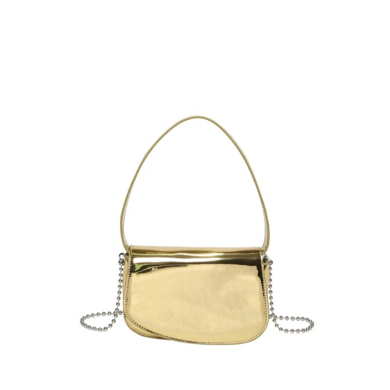 Лаковая кожа, модная зеркальная однотонная трендовая сумка для подмышек, женская сумка 2024, новая цепочка в западном стиле на одно плечо, через плечо, внешняя торговля