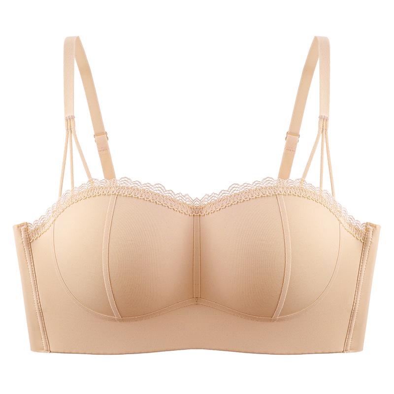 Sexy Bra Women's Strapless Underwear Gathering Bra Invisible and Seamless Bra Push Up Bra