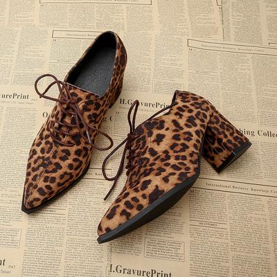 Замшевые туфли-оксфорды на массивном каблуке с острым носком на шнуровке, женские туфли-лодочки с глубоким вырезом в британском школьном стиле, удобные для весны