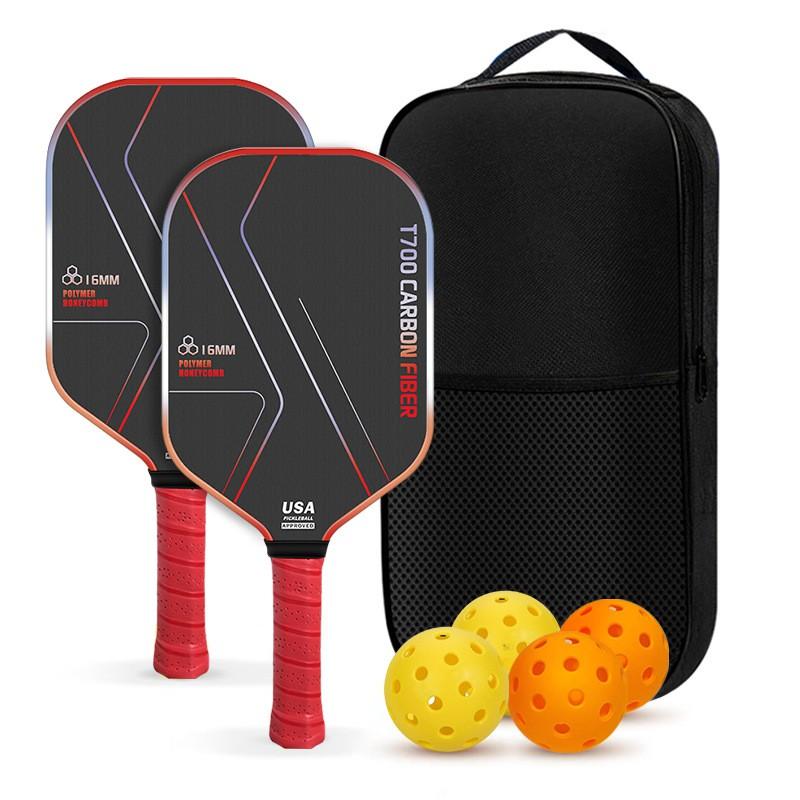 T700 Carbon Fiber Pickleball Paddle Set - Complete Kit All Players