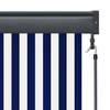 Outdoor Roller Blind 120 x 250 cm Blue and White