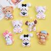 10Pcs New Cute Cartoon Bear, Cat, Dog Series Flat Back Resin Cabochons Scrapbooking DIY Jewelry Craft Decoration Accessorie